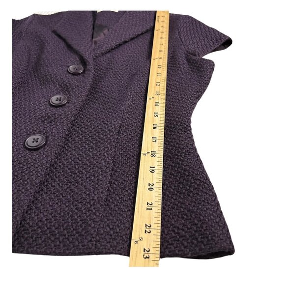 Coldwater Creek Short Sleeve Pebbled Fully Lined Jacket Plus Size 14 Deep Purple - Picture 5 of 6